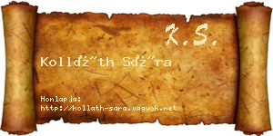 Kolláth Sára névjegykártya